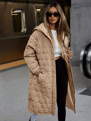Popular Autumn/Winter Fashion Casual Streetwear Women's Long Hooded Padded Coat