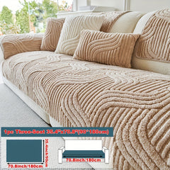 1pc Plush Non-Slip Sofa Cover, Modern Luxury, Pet-Friendly, Breathable, Fashionable Home Decor