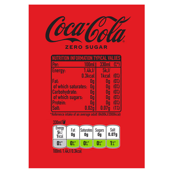 Coca Cola Zero Sugar, 30 X 330Ml