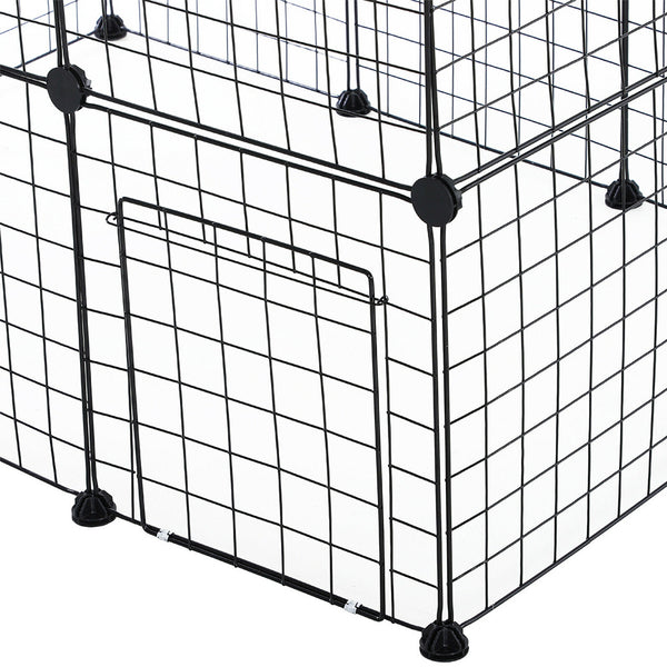 Dog Playpen, Cat Playpen, Small Animal Playpen Metal Pet Playpen for Small Dogs Cats Including 12 Panels, Portable Small Animal Wire Cage for Indoor Yd Fence for Guinea Pigs, Rabbits Kennel Crate Fence, Dog Fence for Puppy, Kitten, Hamster, Turtle, Hedgeh