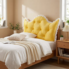 Large Ultra-Soft Comfortable Plush Backrest Pillow, Princess Style Reading Cushion, Neck and Back Support, Luxurious Fashionable Home Style Multifunctional Lace Ruffled Headboard Cushions, Suitable for Bedroom, Living Room, Dorm, Sofa Home Decor, Machine