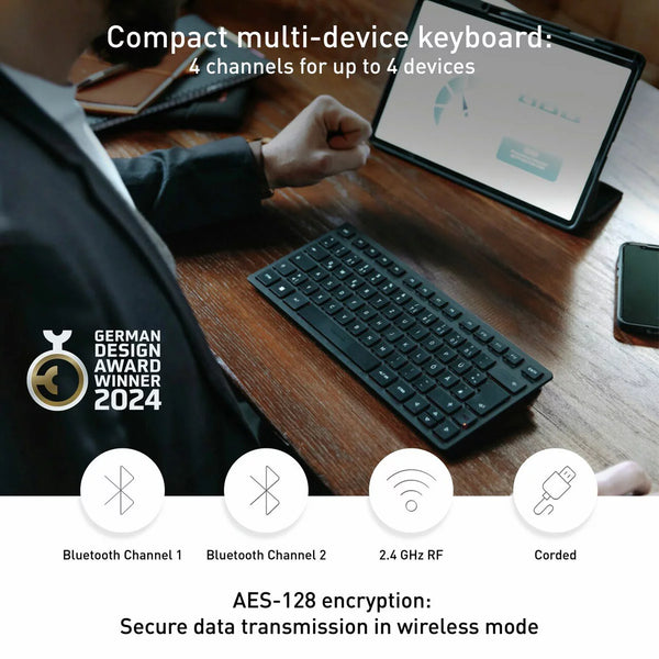 Cherry KW 9200 Mini, Wireless Keyboard with Pouch