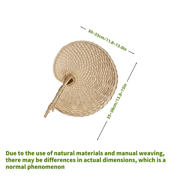 Nostalgic Southeast Asian-Style Hand Fan - Purely Hand-Woven, Seashell-Shaped Design, Cooling Palm Leaf Fan, Wall-Hanging Decor, Photography Prop