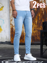 Two-Pack Men's Mid-Rise Slim Fit Jeans