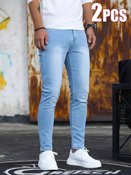 Two-Pack Men's Mid-Rise Slim Fit Jeans