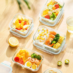 16pcs Glass Refrigerator Storage Box, Food Storage Container, (8 Containers +8 LIDS)Crisper with Leak-proof Lock Lid - for Microwave, Lunch Box, Refrigerator, Party, Camping, Wedding - for Meals, Snacks, Fruits, Vegetables, Fitness Meals, Meat