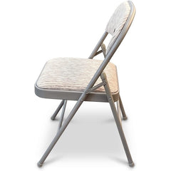 Crystals Deluxe Fabric Padded with Heavy Duty Steel Metal Frame Folding Back Rest Chair for Home Garden Office Computer Desk (1)