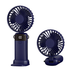 4-in-1 Foldable Mini Handheld Fan with LED Digital Display, Neck Lanyard & Aromatherapy – USB Rechargeable Portable Cooling Fan for Office, Travel, Outdoor & Daily Use – Lightweight, Quiet, 5-Speed Adjustable, Long Battery Life