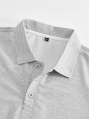 Men's Waffle Casual Suit Top Short Sleeve Turnover Collar Shirt Bottom Leisure Pants Comfortable and Clean Suitable for Spring and Summer Wear