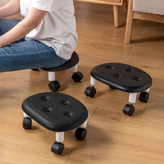 Low Rolling Stool with Wheels | Low To Ground Roller Seat,Castor Seat with Soft Cushion for Home Office Garage Shop Stools,Easy To Move, Stool on Whee