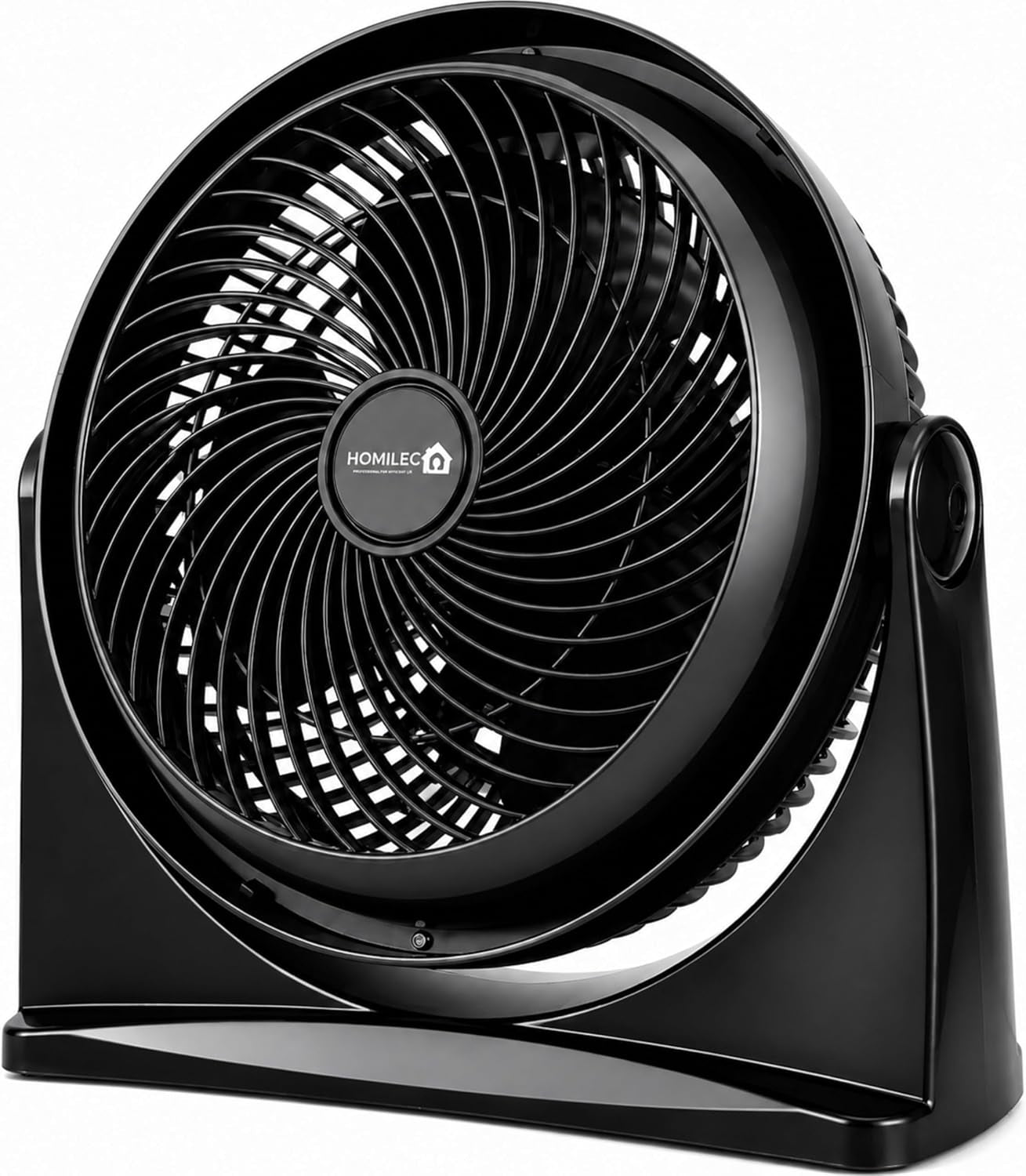 Powerful Turbo Desk Fan – 90° Adjustable Tilt Air Circulator Fan, Ultra-Quiet 3-Speed Table & Wall Mountable Fan for Bedroom, Home, Office (Black)