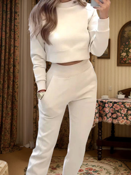 2024 New Style - Autumn and Winter Women's high-neck, fitted long-sleeved Casual Set