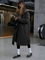Popular Autumn/Winter Fashion Casual Streetwear Women's Long Hooded Padded Coat