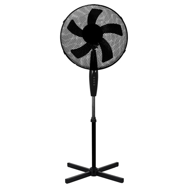 16inch Oscillating Pedestal Floor Fan 39W Standing Cooling 3 Speed Cool Air Setting 5-Blade Black