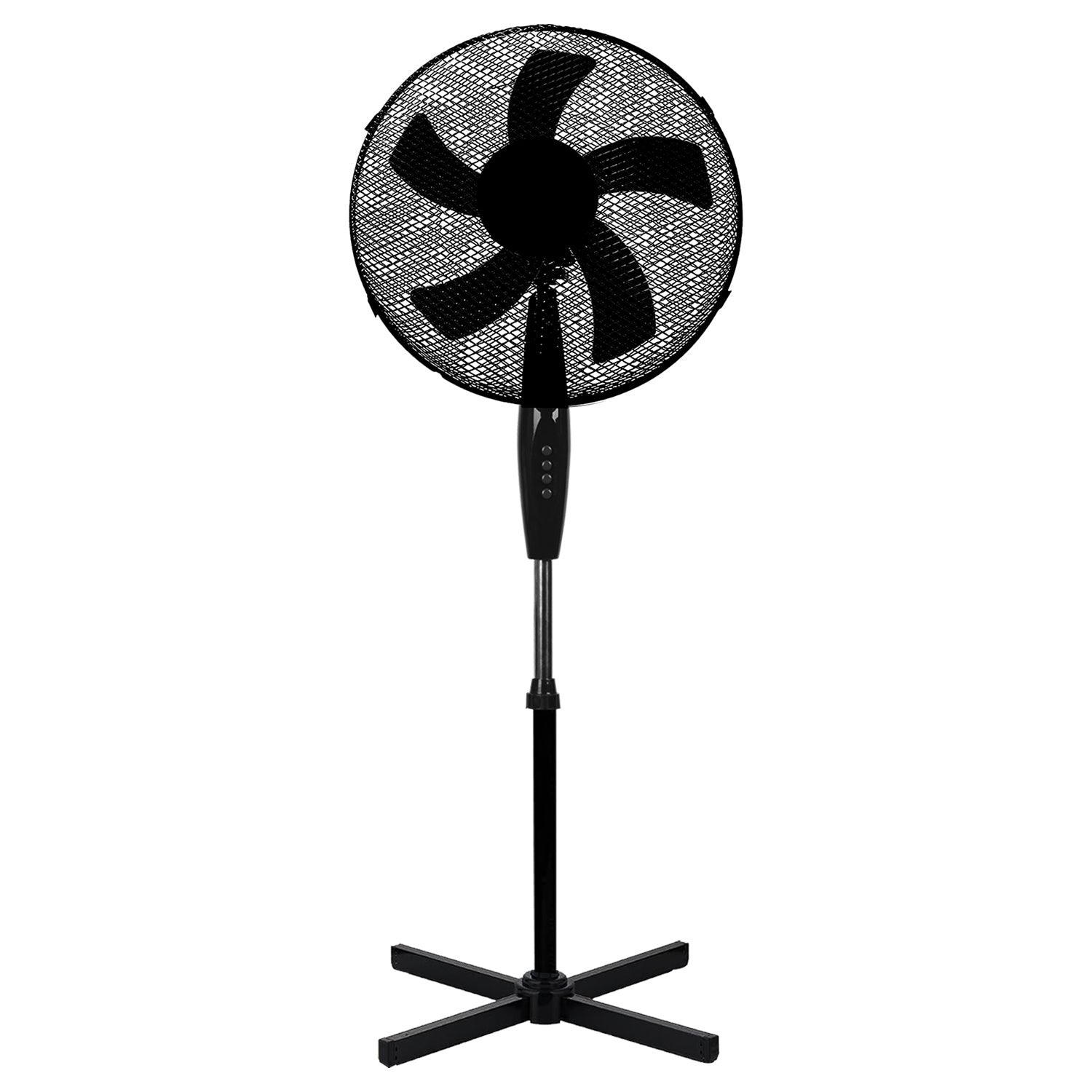 16inch Oscillating Pedestal Floor Fan 39W Standing Cooling 3 Speed Cool Air Setting 5-Blade Black