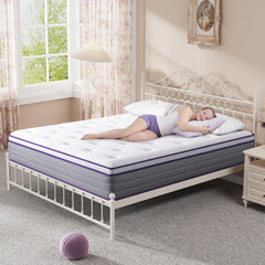 22cm&25cm Memory Foam Hybrid Mattress, No-Noise Innerspring & Pocket Springs For Cooling Comfort, Single, Small Double, Double, King Sizes, Mattress In A Box