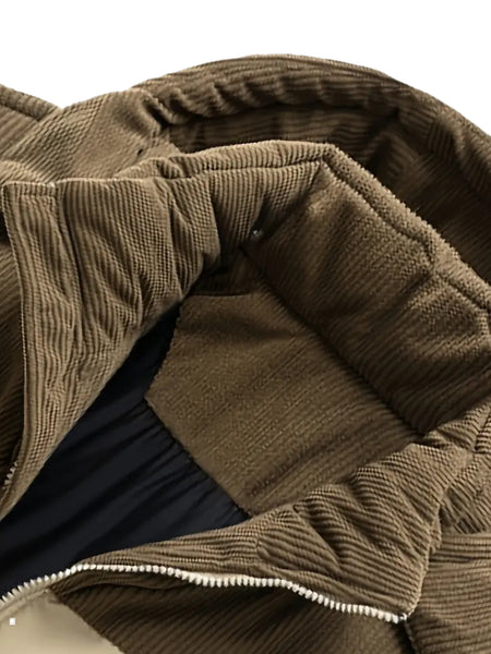 New Men'S Autumn And Winter Thick Corduroy Jacket Casual Warm Coat - Hooded Jacket, Detachable Hood, Warm And Cold-Proof Overcoat, Suitable for Daily And Formal Occasions, Easy-Care Hand Wash Design, Winter Formal Wear, Durable Material