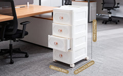 Mobile Storage Cabinet with Drawers, Slim Rolling Storage Unit for Bathroom, Bedroom, Living Room, Freestanding Organiser for Toiletries, Cosmetics & Household Items, 3/4 Layers Storage Cabinet