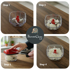 AEX Manual Food Chopper Hand Pull String Vegetable Chopper for Onion Garlic Herbs Nuts Compact Kitchen Food Processor Easy Clean Multifunction Chopper Persian Red