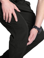 2pcs Men'S Tactical Cargo Pants, Multi-Pocket Casual Style, Elasticity Composite Fabric, Breathable, Suitable for Casual Outing, Hiking, Outdoor Sports, Worn by Middle-Aged And Elderly, Spring And Autumn Style (Belt Excluded)