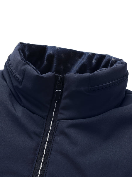 Men's Casual Collar Fashion Coat Men's New Young and Middle-aged Autumn and Winter Plus Velvet Padded Warm -padded Jacket.
