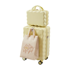 2pcs Luggage Set Cabin Suitcase, Lightweight Luggage Hard Shell Travel Trolley Case, Travel Suitcase Sets with Cup Holder and Hook, Carry on Hand Cabin Luggage with Beauty Case