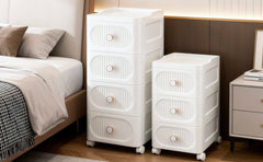 Mobile Storage Cabinet with Drawers, Slim Rolling Storage Unit for Bathroom, Bedroom, Living Room, Freestanding Organiser for Toiletries, Cosmetics & Household Items, 3/4 Layers Storage Cabinet