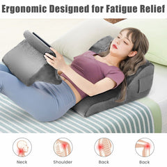 COSTWAY Wedge Pillow Set, Bed Wedge Pillow with Tablet Pillow Stand, High Resilience Foam, Side Pockets, Smooth Zipper, Soft Wedge Pillow for Neck, Shoulder, and Back Pain Relief Bedroom Furniture Bedroom Accessories Furniture for Home From LOCAL WAREHOUS