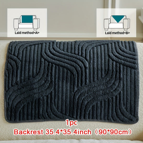 1pc Plush Non-Slip Sofa Cover, Modern Luxury, Pet-Friendly, Breathable, Fashionable Home Decor