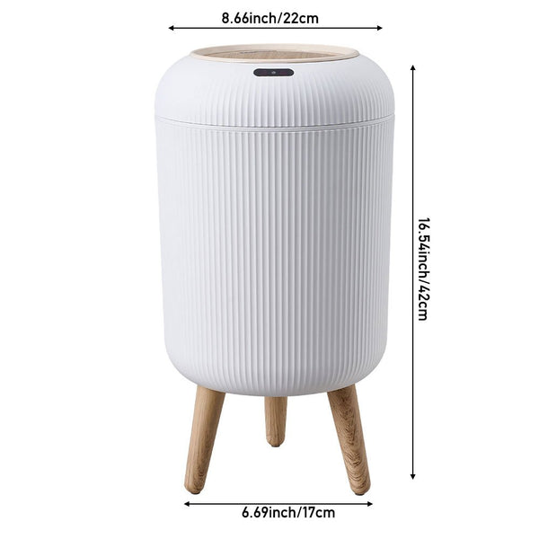 12L High Foot Trash Can Modern Bathroom Waste Bin with Lid Round Kitchen Living Room Rubbish Garbage Bin
