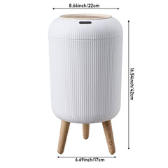 12L High Foot Trash Can Modern Bathroom Waste Bin with Lid Round Kitchen Living Room Rubbish Garbage Bin