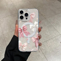 Phone Case - Cartoon Butterfly Pattern Mobile PHONE Case, Acrylic Transparent Magnetic Soft Shell, Suitable for Iphone 17 16 15 14 13 12 11 PROMAX AIR PLUS Anti-Fall, Lightweight AND DURABLE, Support Wireless Charging