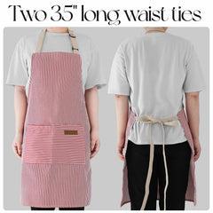 2PC Classic Design Striped Apron, Unisex Simple Criss Cross Apron For Kitchen Home Restaurant Coffee Shop Barbecue, Men's Workwear And Protective Clothing