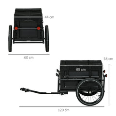 Bicycle Cargo Trailer with 65L Foldable Storage Box and Safe Reflectors