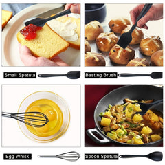 Kitchen Utensils Set Silicone & Stainless Steel Cooking Nonstick Spatula Tools