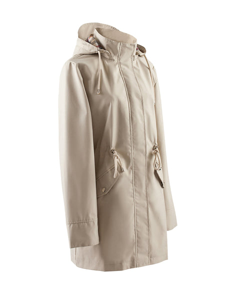 Drawstring Waist Hooded Zip Up Coat, Casual Long Sleeve Coat for Fall & Winter, Women's Clothing