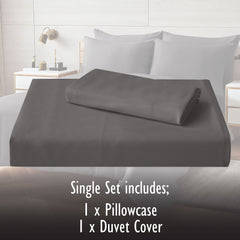 Duvet Cover Set with Matching Pillowcase Microfibre Wrinkle Resistant with Quick Popper Fastening