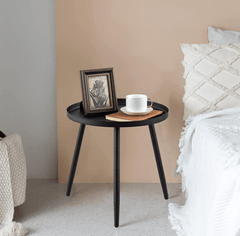Metal End Table, Round Side Table, Nightstand/Small Tables for Living Room, Accent Tables Cheap, Side Table for Small Spaces,41.5 × 46.5 cm