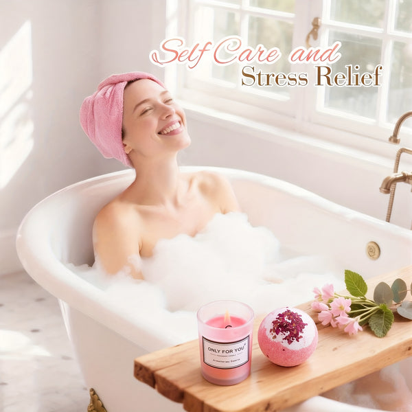 Pink Birthday Gifts for Women - Unique Pampering Gift Baskets, Perfect for Mothers, Wives, Sisters, Girls, Daughters, And Grandmothers - Rose Pamper Gifts, Relaxation Spa Ladies Gifts Self Care Package - Back to School - Valentine's Day Gift Set