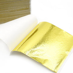 300 Sheets Golden Leaf Paper - Premium Quality, Easy Application, Versatile Use for Arts, Crafts, DIY Projects, Gilding, Decorations, Picture Frames, Sculpture, Furniture - Imitation Golden Foil, Picture Frame Decoration | Golden Leaf Texture |