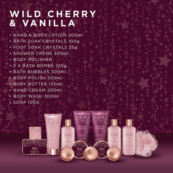 Baylis & Harding Ultimate Pamper Gift Set, Wild Cherry and Vanilla