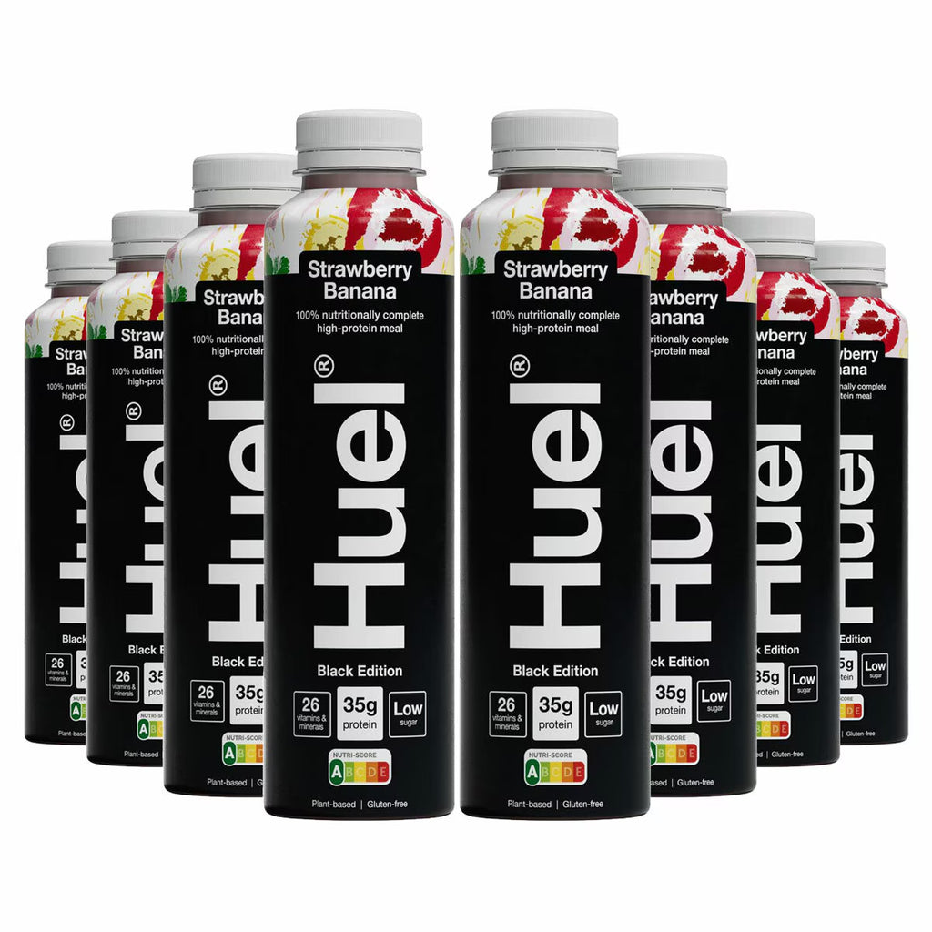 Huel Complete Meal Drink Black Edition Strawberry Banana, 8 X 500Ml