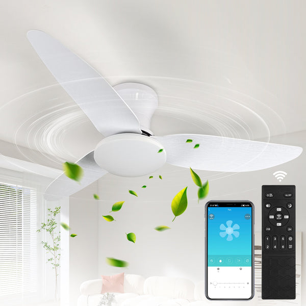 Modern Ceiling Fan Light with Remote Control - Dimmable Fixture, 6-Speed Adjustable Fan & 3-Tier Color Temperature (3000K/4500K/6500K), Timer, Suitable for, Semi-Recessed Installation, Bohemian Style Ceiling Light with Fan