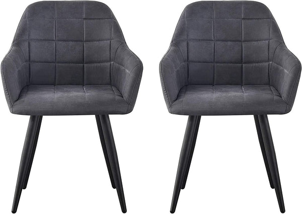 mcc direct 2x Faux Matte Suede Leather Dining Chairs Accent Chairs home & restaurants Adrian