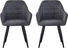 mcc direct 2x Faux Matte Suede Leather Dining Chairs Accent Chairs home & restaurants Adrian