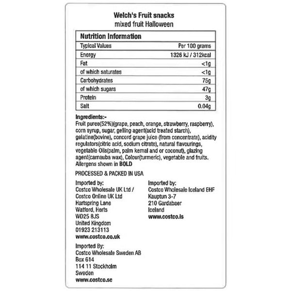 Welch'S Fruit Snacks Halloween, 160 Pouches