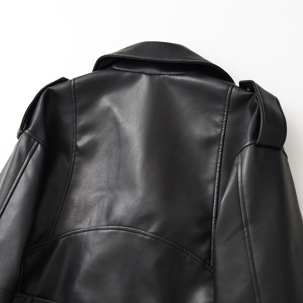 2025 Short Faux Leather Jacket Spring And Autumn American Retro Temperament Motorcycle Jacket Top Coat Women'S Clothing