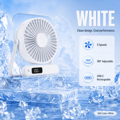 Ultra Quiet Desktop Fan Mini Air Circulator with Digital Display And Fast Cooling for Study Office And Dorm Use