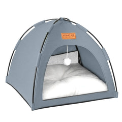 Cat Tent Cave Open Top Pet Kitten Tent Foldable Teepee with Removable Bed Mat for Small Dogs Cozy Monitoring Bed Portable Breathable House Bed Indoor Outdoor Travel