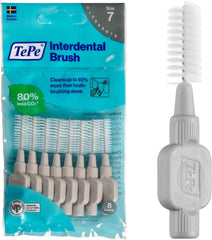 Tepe Interdental Brush, Original, Yellow, 0.7Mm/Iso 4, 8Pcs, Efficient Cleaning between Teeth, Plaque Remover and Dental Flosser for Small Gaps